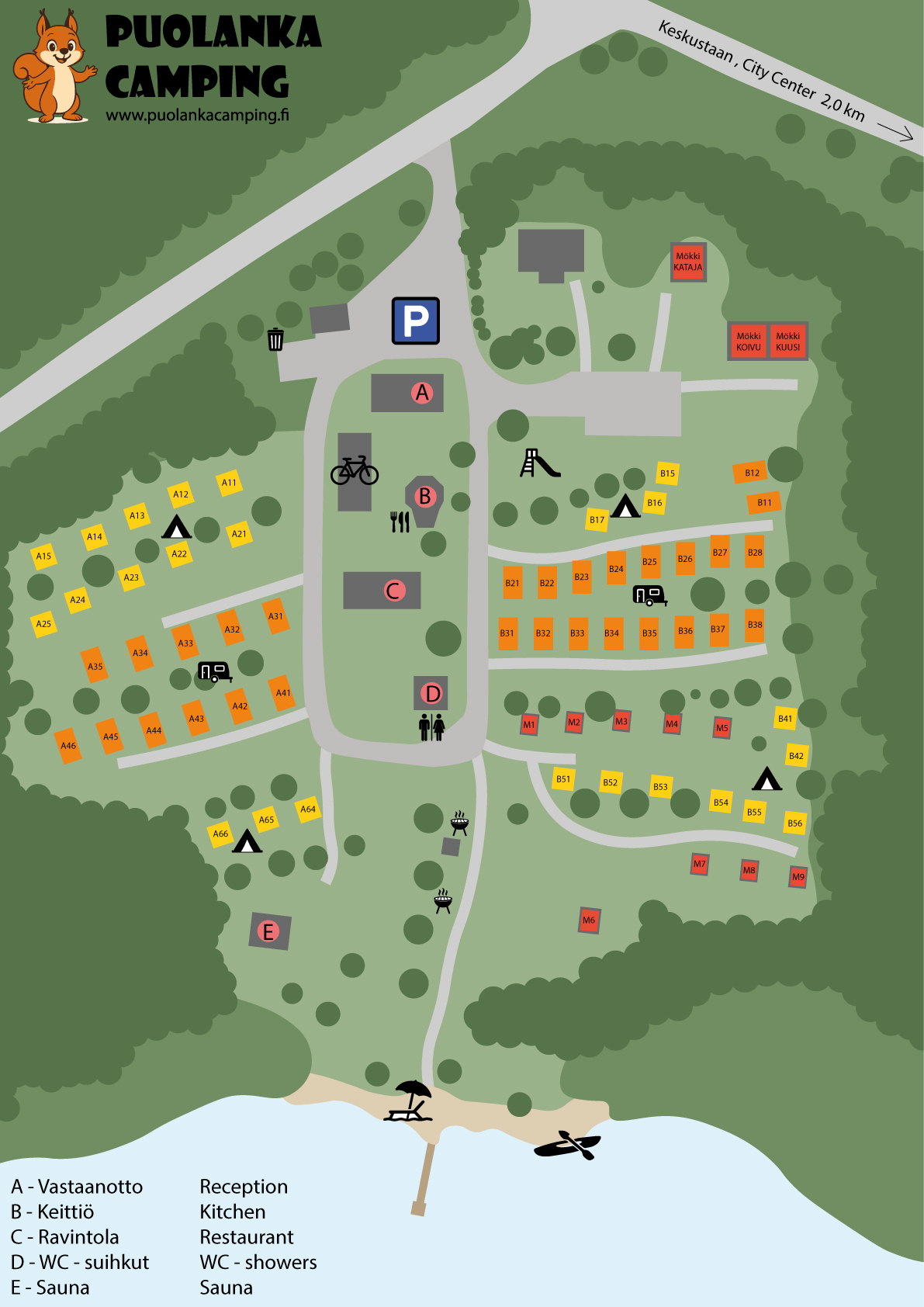Plan du camping Puolanka